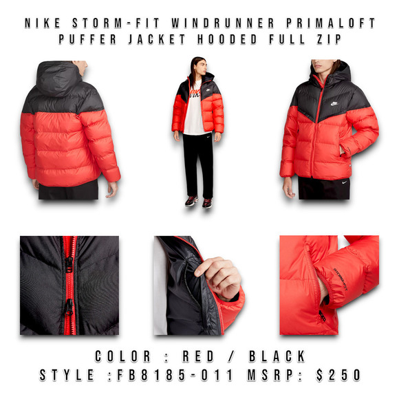 Nike Storm-FIT Windrunner PrimaLoft Puffer Jacket Hooded Full Zip Mens 2XL _A1 - Picture 1 of 11